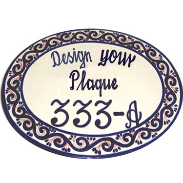 Ceramic Mexican Talavera Address Sign Tile Plaque p8009