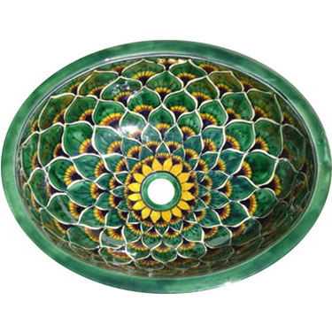 Mexican Decorative Sink s5048 Peacock Green