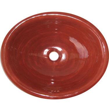 Mexican Ceramic Decorative Sink s5107 Brushed Terracotta