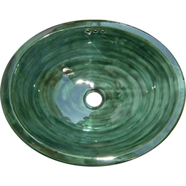 Mexican Hanpainted Sink s5110 Brushed Green