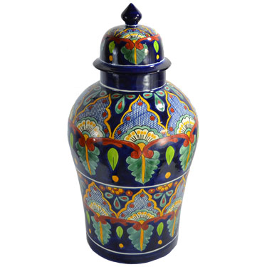 Mexican Handmade Ceramic Talavera Tibor -- o4005