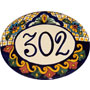 Ceramic Mexican Talavera Address Sign Tile Plaque p8003