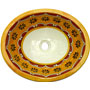 Mexican Decorative Ceramic Sink s5026 Arabesque Terracotta Yellow 