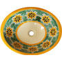 Mexican Handpainted Colonial Sink s5027 Arabesque Green Yellow  