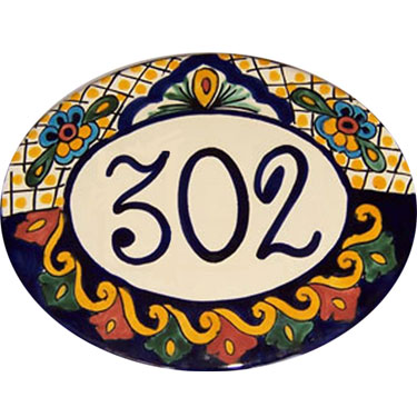 Ceramic Mexican Talavera Address Sign Tile Plaque p8003