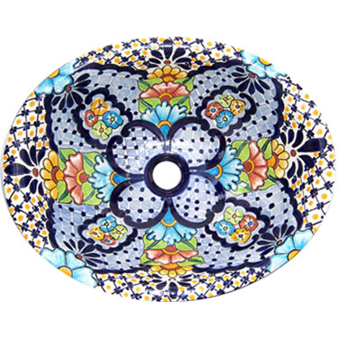 Mexican Handmade Ceramic Sink s5024 Villa Nova Colors 