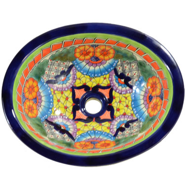 Mexican Handpainted Decorative Sink s5157 Valencia