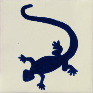Lagartija C130 – Handmade Mexican Talavera Tile
