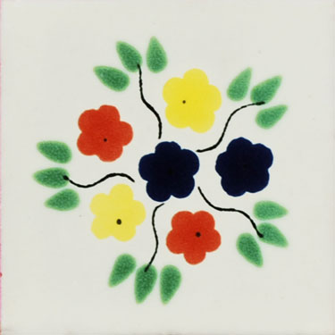 Traditional Clay Tile – Bouquet Mexican Decorative Design C016