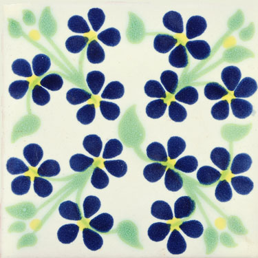 Violets C064 Mexican Talavera Tile – Handmade Ceramic Tile
