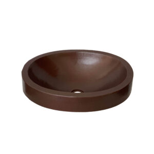 Handmade Mexican Copper Bathroom Vessel Sink 16x13 inches – Rustic & Modern Design